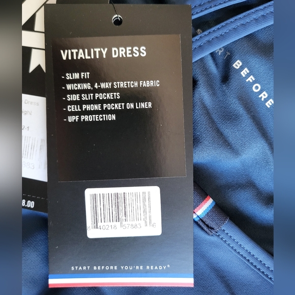NWT FourLaps Vitality Athleisure Sport Dress Built-in Shorts Midnight Blue Small - Picture 9 of 13